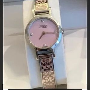 COACH SILVER & PINK SIGNATURE DIAMOND 💎 WATCH